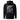 The back of a black hoodie. It features a large, vertical rectangular graphic with a split design. The left side shows a black-and-white image of waves, while the right side has a purple and black abstract texture of ocean waves. The word "HELEKTRA" is printed vertically in white down the center of the graphic, with a crescent moon symbol at the top.
