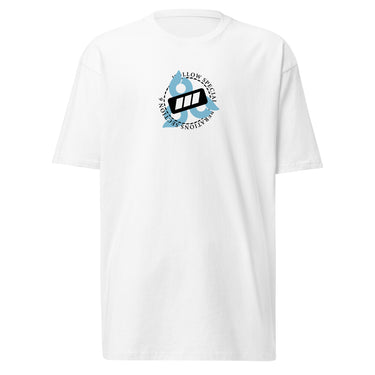 Front view of a solid-colored shirt. A small, circular emblem is centered on the chest, featuring a tilted battery-like icon surrounded by text reading "HOLLOW SPECIAL OPERATIONS SECTION 6". three stylized circular shapes frame the design.