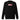 Front view of a sweatshirt with a central chest graphic. The design features large, stylized red Japanese characters slashed through by a thick, diagonal bar, creating a modern, graphic look.