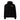 Front view of an oversized hoodie in black. Design is positioned on the upper left chest. Design features a yellow rectangular label reading “CONNECKEN,” smaller text “DER WÄCHTER,” and fine white script lines and coordinates below it.