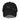 Front view of a baseball cap in black. The words "pas seul" are embroidered across the front panel in white, the letters set in a fine serif and scattered so they step down and to the right. The cap is an unstructured low-profile six-panel in smooth chino twill, with embroidered eyelets and an adjustable metal buckle strap.