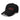 3/4 view of an baseball cap in black. Evernight inspired design showcasing embroidered kanji characters (長月夜) stretch across the crown, bisected by a bold red bar that cuts through the strokes.
