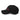 Side view of an baseball cap in black. Evernight inspired design features embroidered kanji characters (長月夜) are centered, sharply crossed by a horizontal red bar for strong contrast between line and form.