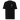 Front view of a solid-colored shirt. A small, vertical collage graphic on the left chest features a large, high-contrast gothic letter 'A' layered with multiple small blocks of text and a floral illustration.