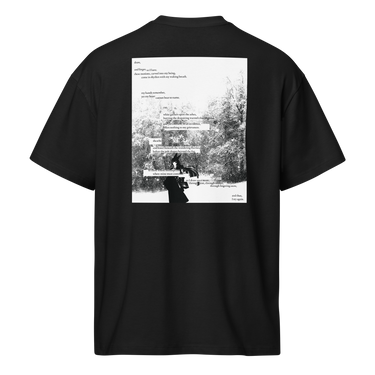 ONCE MORE box tee, black, back only, back, ghost