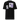 Back view of a solid-colored, shirt. The back features two separate vertical graphics. The larger graphic on the right shows the figure of Castorice from Honkai: Star Rail in a densely textured field. The smaller graphic on the left is a distorted, high-contrast portrait of a skull, with solid bars layered over it.