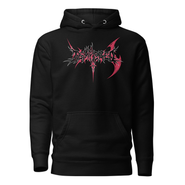 FINE PRINT hoodie, black, front, ghost