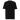 Front view of an t-shirt in black. Design features small text printed across the upper chest: the word ‘genesis’ on the left side, preceded by a circular symbol, and the word ‘ego’ on the right side preceded by a music note.