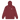 Front view of a Zip Hoodie in Burgundy. a small chest graphic pairing a gold cursive wordmark partially overlaid by a bold white stylized emblem, with a block-letter word underneath in the same gold tone