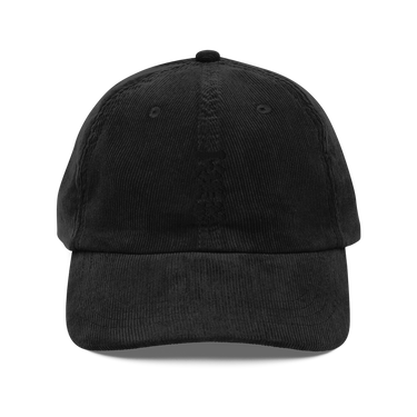 ONCE MORE corduroy cap, black, front, flat