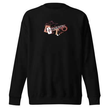 Front view of a solid-colored sweatshirt. A graphic on the chest features the name "Hu Tao" rendered in a mix of high-contrast, blocky, and script-like fonts.