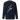 Back view of a solid-colored sweatshirt. A large, vertical collage graphic on the upper back is shaped like a lightning bolt and composed of various abstract textures, lines, and typographic elements.