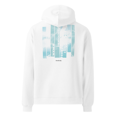 ENCORE oversized hoodie, white, back only, back, ghost