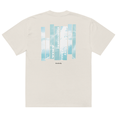 ENCORE oversized tee, faded bone, back only, back, flat