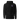 Front view of a hoodie in black. A small graphic sits high on the left chest: a loose, hand-drawn halo ring in white tilted above a sharp six-pointed star in soft violet. Both shapes print flat, the ring's brushed edges left rough and unfinished.