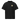 Front view of a box tee in Black. A small circular emblem sits on the left chest: a gold ring lettered "MIRACULUM IN CAELO NUMQUAM CADET" in white capitals, with a white winged spearhead standing through its centre and swept wings running out to either side.