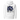 Back view of an hoodie in white. A detailed blue-toned flower with soft gradients of indigo, slate blue, and muted lavender. Overlaid on the flower is stacked text reading “DO YOU REMEMBER / STEP FORTH INTO THESE GENTLE FLAMES / I AM YOUR MEMORY.” Behind the flower, abstract vertical line shapes in a muted bluish-purple create depth and contrast without overpowering the main illustration.