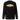 Back view of a solid-colored, sweatshirt. A large, horizontal graphic on the upper back features the word "trigger" in a high-contrast, graffiti, streetwear-style font. This is layered over a wide brushstroke shape and several smaller text elements, including a barcode and a cross symbol.