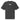 Front view of a Oversized Tee in Faded Black. a small chest graphic pairing a gold cursive wordmark partially overlaid by a bold white stylized emblem, with a block-letter word underneath in the same gold tone