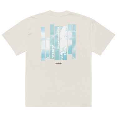 ENCORE oversized tee, faded bone, back only, back, flat