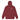 Front view of a Zip Hoodie in Burgundy. a small chest graphic pairing a gold cursive wordmark partially overlaid by a bold white stylized emblem, with a block-letter word underneath in the same gold tone
