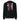 Back view of an longsleeve in black. HSR Evernight inspired design, featuring overlapping abstract linework in white, intersecting with solid block shapes in muted red and neutral tones. Bold calligraphic characters (長月夜) in traditional Chinese/Japanese kanji are placed prominently across the center, contrasting with the structured geometric background.