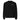 Front view of an longsleeve in black. A minimalist design placed on the upper left chest shows a compact arrangement of small graphic elements, including a circular icon, the word “KRAMPUS” in bold, and a narrow vertical block with stylized symbols.