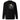 Back view of an sweatshirt in black. Design shows a rectangular grayscale graphic centered on the upper back showing a lighthouse shining into darkness. Above the image is a yellow label reading “LIGHTKEEPER,” surrounded by thin white grid lines and handwritten script text for a technical, conceptual design aesthetic