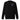 Front view of a sweatshirt in black. A small graphic sits high on the left chest: a loose, hand-drawn halo ring in white tilted above a sharp six-pointed star in soft violet. Both shapes print flat, the ring's brushed edges left rough and unfinished.