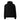 Front view of a oversized hoodie in black. Left plain with no print on the front, the graphic sits entirely on the back of the garment.