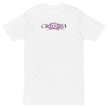 Front view of a solid-colored shirt. A graphic on the chest features the word "OMNISCIA" in a stylized font, with a circular, eye-like symbol integrated into the center.