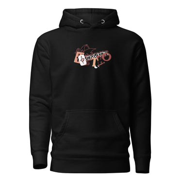 Front view of a solid-colored hoodie. A graphic on the chest features the name "Hu Tao" rendered in a mix of high-contrast, blocky, and script-like fonts.