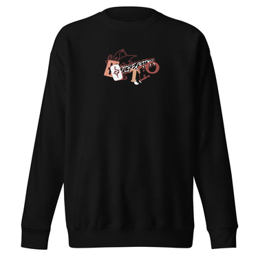 Front view of a solid-colored sweatshirt. A graphic on the chest features the name "Hu Tao" rendered in a mix of high-contrast, blocky, and script-like fonts.
