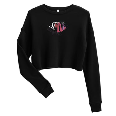Front view of a solid-colored sweatshirt. A graphic on the chest features the word "SEELE" spelled out in a variety of layered, high-contrast fonts and abstract shapes.