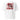 A white tee with a central graphic. The design features the word 'POISE' in a large, deconstructed black font layered over a red rectangle with abstract white patterns. The background includes beige textures and red script accents.