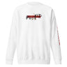 Front view of a solid-colored sweatshirt. A graphic centered on the chest features the words "BILLY KID" in a high-contrast, sketchy font, layered over a solid rectangular block and a fine-line illustration of a sheriff's badge.