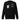 Front view of a solid-colored, sweatshirt. The chest features two separate collage-style graphics. One is a vertical rectangle containing a high-contrast illustration of a thorny bush. The other graphic features a line drawing of a character's head and hair, with several star shapes and a solid rectangular background.