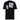 Back view of a solid-colored, shirt. The back features two separate vertical graphics. The larger graphic on the right shows the figure of Castorice from Honkai: Star Rail in a densely textured field. The smaller graphic on the left is a distorted, high-contrast portrait of a skull, with solid bars layered over it.