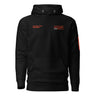 Front view of a solid-colored hoodie. Two separate small graphics are on the chest, featuring technical-style text such as "BELOBOG HEAVY INDUSTRIES" and "TECHNICAL EXPERT".