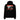 Back view of a solid-colored oversized-hoodie. A large graphic on the upper back features a detailed, high-contrast illustration of a futuristic nailgun. The design includes diagonal hazard stripes and schematic-style text and symbols emulating a blueprint.