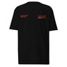 Front view of a solid-colored shirt. Two separate small graphics are on the chest, featuring technical-style text such as "BELOBOG HEAVY INDUSTRIES" and "TECHNICAL EXPERT".