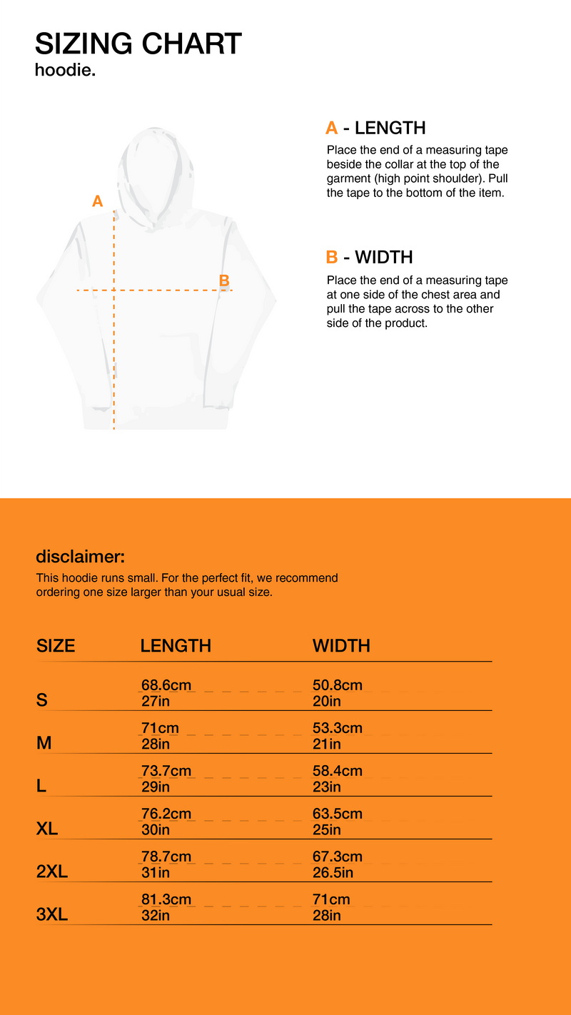 Sizing Chart for LIL GLUTTON • HOODIE