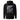 The back of a black hoodie. It features a large, vertical rectangular graphic with a split design. The left side shows a black-and-white image of waves, while the right side has a purple and black abstract texture of ocean waves. The word "HELEKTRA" is printed vertically in white down the center of the graphic, with a crescent moon symbol at the top.
