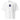 The front of a white oversized tee. Centered on the chest is a small graphic featuring a stylized black symbol, resembling a chalice, set against a blue rectangular background.