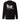 Back view of a solid-colored sweatshirt. A large, chaotic collage graphic on the upper back features large, stylized letters 'D' ‘O’ and 'E' mixed with numerous blocks of text in various collage lettering, resembling a ransom note or a deconstructed flyer.