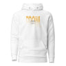 Front view of a hoodie. Centered on the chest is the word "PROWL" in a large, bold font. The letters are colored in a golden-yellow gradient with a halftone texture that fades towards the bottom. Within the letters, a small box contains the word "JUFUFU, SUMMIT" above several small, geometric icons.