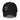 Black baseball cap, front view, showing embroidered black text 'MAGUS(1)' and 'ORPHIE(2)' stacked vertically with bold yellow underlines, visible distressed details on brim and panels.