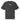 Faded black tee, front view, featuring a small centered orange rectangular logo with a stylized white 'M' inside.