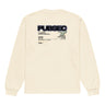 Back view of a solid-colored longsleeve. A large graphic on the upper back resembles an official document or case file. It features the bold, three-dimensional text "PUBSEC", along with other text blocks like "CRIMINAL INVESTIGATION+", and a circular emblem containing East Asian characters.