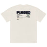 Back view of a solid-colored oversized-tee. A large graphic on the upper back resembles an official document or case file. It features the bold, three-dimensional text "PUBSEC", along with other text blocks like "CRIMINAL INVESTIGATION+", and a circular emblem containing East Asian characters.